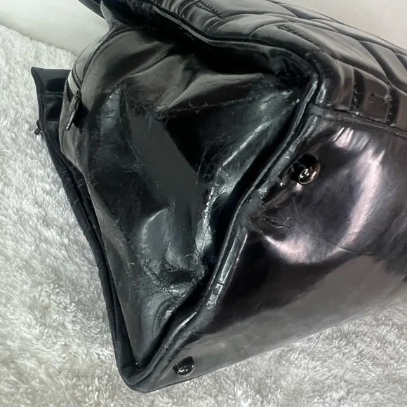 Chanel Black Quilted Vinyl Large Frozen Tote Bag - Picture 9 of 15
